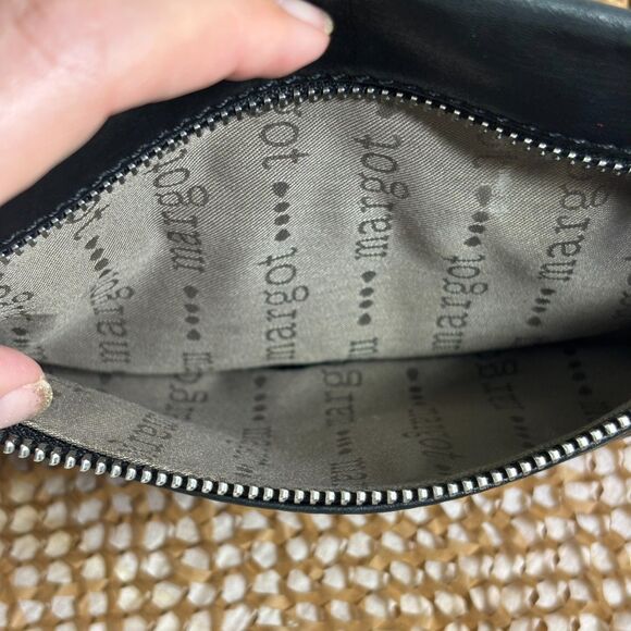 Margot New York | Black Leather Crossbody Purse w/ Silver Hardware | Excellent - Picture 9 of 12